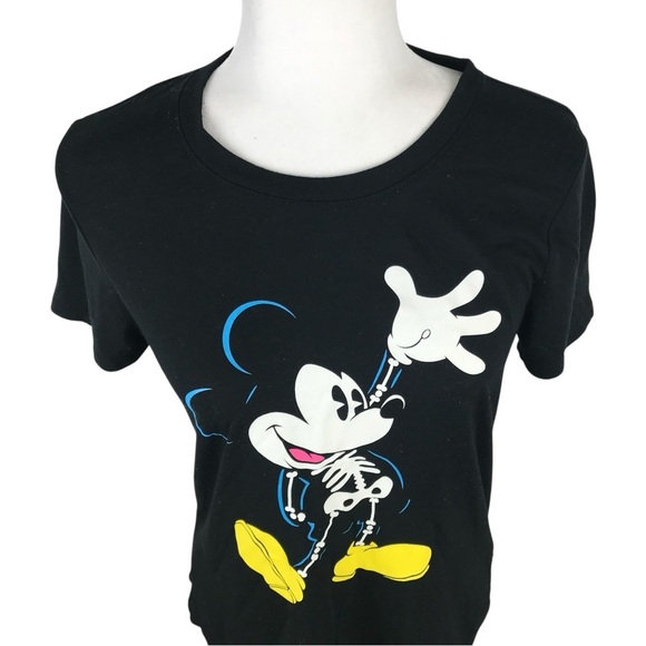 Disney Black Mickey Mouse Short Sleeve Tee Size M - Picture 2 of 5